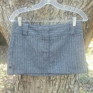 Grey Striped Mini Skirt